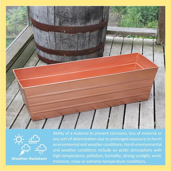 ACHLA DESIGNS Large Galvanized Steel Flower Box Planter
