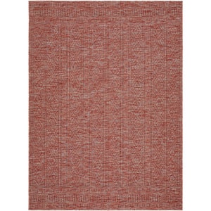 Terrace Burgandy Solid 9 ft. x 12 ft. Indoor/Outdoor Area Rug