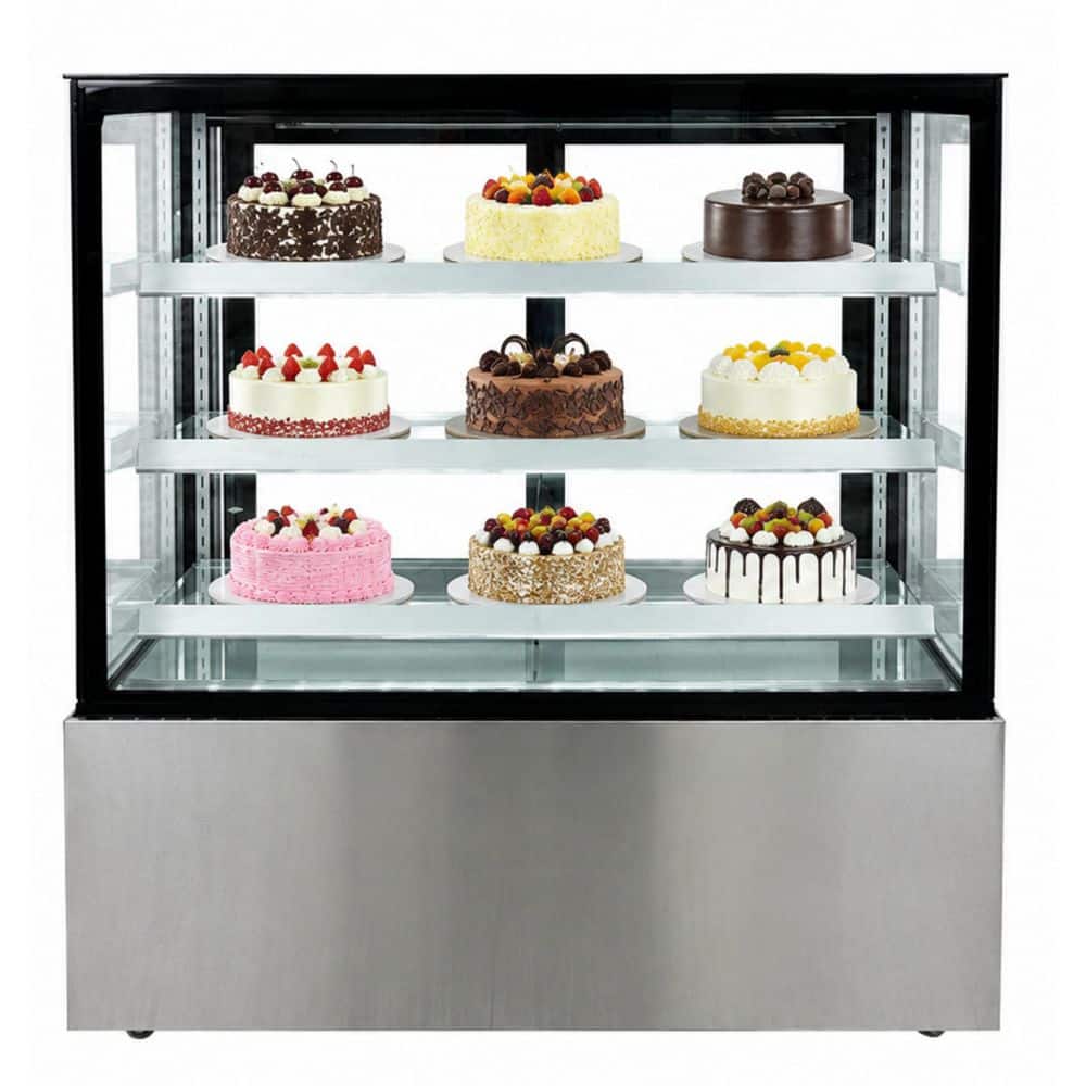 48 in. 19 cu. ft. Commercial Refrigerator Bakery Display Case in Stainless Steel