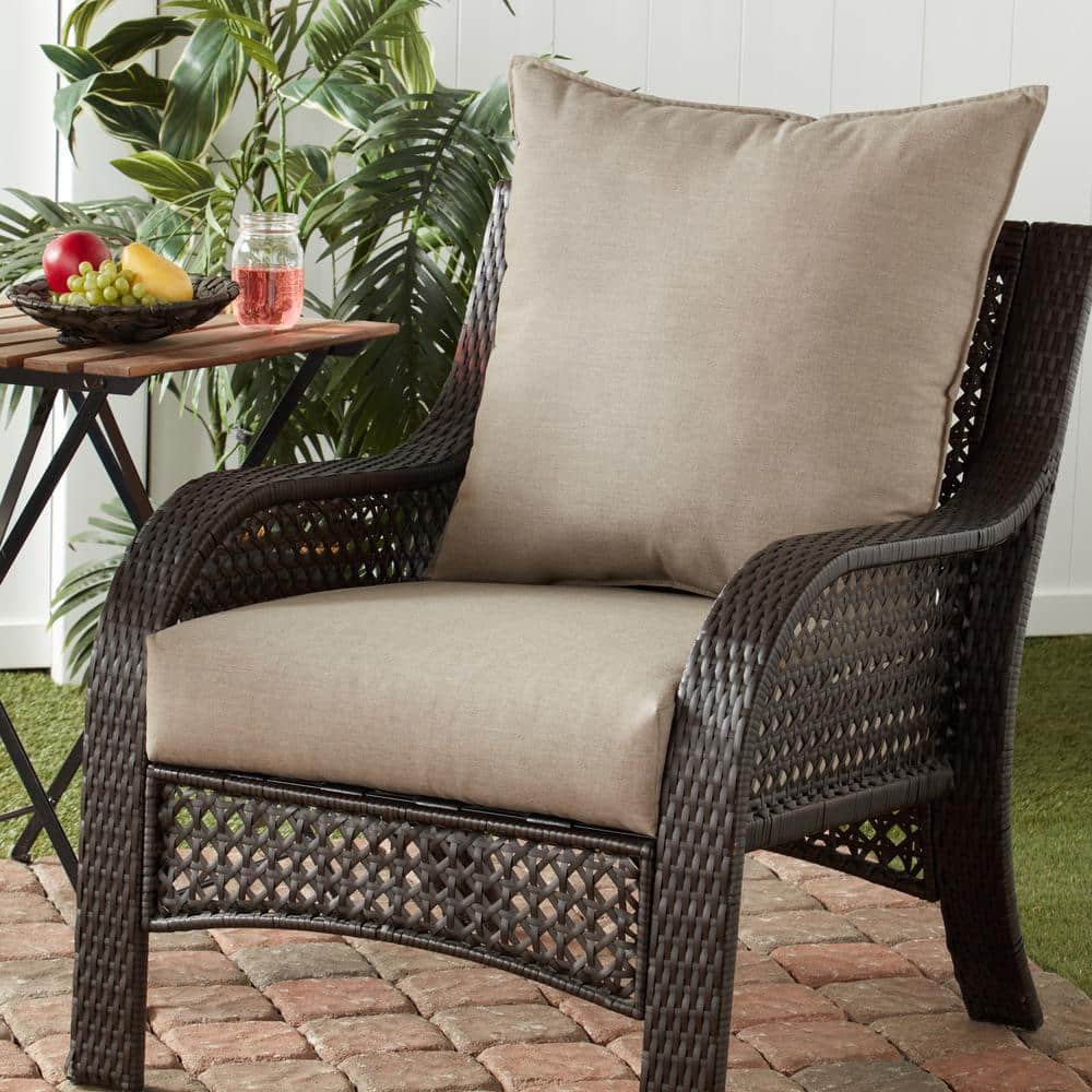 Sunbrella Cast Shale Two-Piece Foam Outdoor Chair Cushion Set