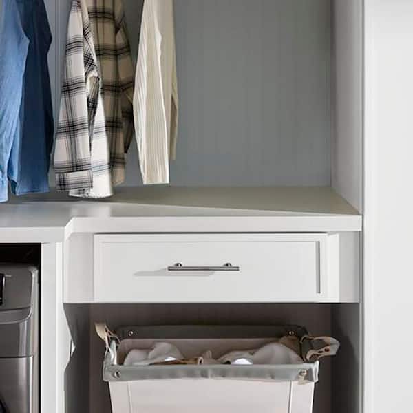 Leyton 30 in. W x 21 in. D x 7.5 in. H Ready To Assemble Plywood Slim Shaker Knee Drawer Base Cabinet in Alpine White