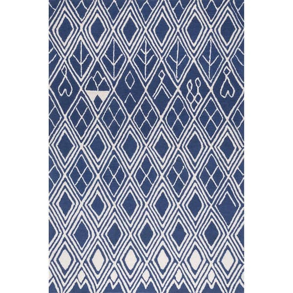 Nuu Garden Blue and White 5 ft. x 7 ft. Rectangle Plastic Moroccan  Waterproof Fade Resistant Indoor/Outdoor Area Rug SO05-01 - The Home Depot