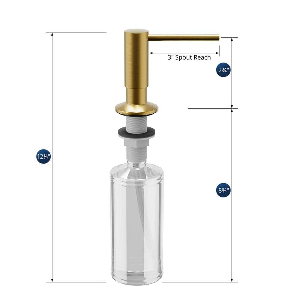 Brushed Gold Brass Kitchen Soap Dispenser