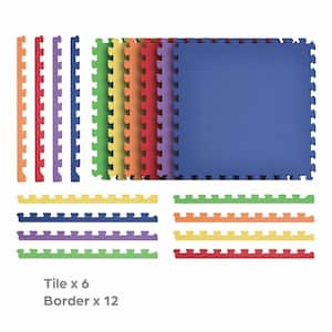 Rainbow 24 in. x 24 in. x 0.47 in. Foam Interlocking Floor Mat (6-Pack)
