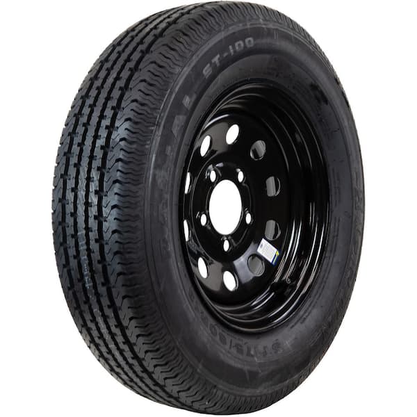 Hi-Run Radial Trailer Tire Assembly, ST175/80R13 6PR ON 13X4.5 5LUG Black Modular Wheel