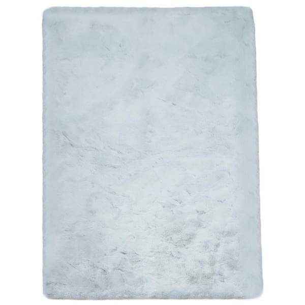 Nourideaux Gray 5 ft. x 8 ft. Fluffy Fuzzy Faux Fur Rug Plush Soft Furry Rug Area Rug