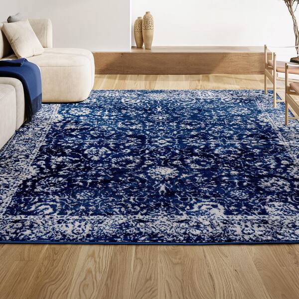 JONATHAN Y Soleiman Modern Persian Navy 5 ft. x 8 ft. Area Rug