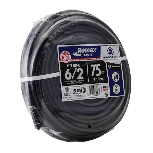 Southwire - 75 ft. 6/2 Stranded Romex SIMpull CU NM-B W/G Wire