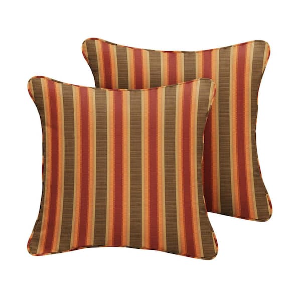 SORRA HOME Sunbrella Dimone Sequoia Outdoor Corded Throw Pillows (2-Pack)