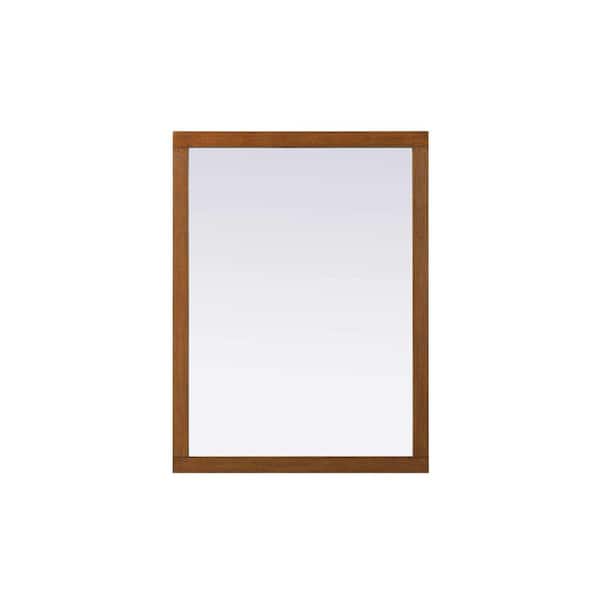 Brandy Walnut 48 in. W x 36 in. H Transitional Rectangle Mirror