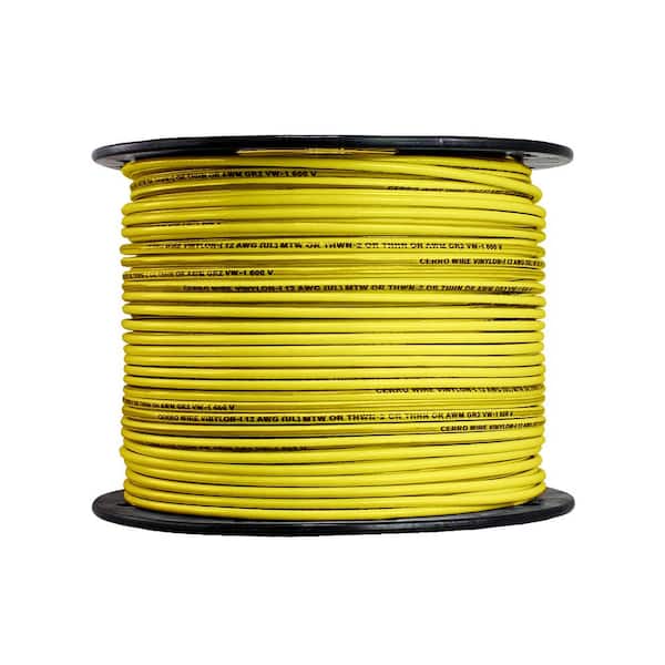 Cerrowire 500 ft. 12 Gauge Yellow Stranded Copper THHN Wire 112-3657J - The  Home Depot