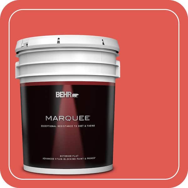 BEHR MARQUEE 5 gal. #170B-6 Lipstick Flat Exterior Paint & Primer