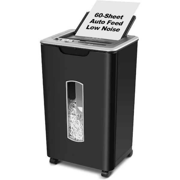 Yichuhaoxi Paper Shredder for Home Office, 60 Sheets Auto Feed, Shredding, 55dB Super Quiet Cross Cut Shreds CD, Credit Card