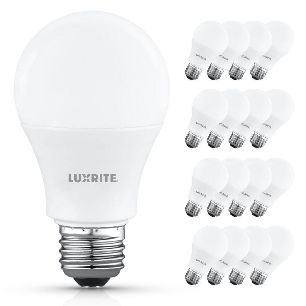 60-Watt Equivalent A19 LED Light Bulb 2700K Warm White 8 Watts 800 Lumens Non-Dimmable E26 ETL Listed Damp Rated 16 Pack price history on PriceWatchPro