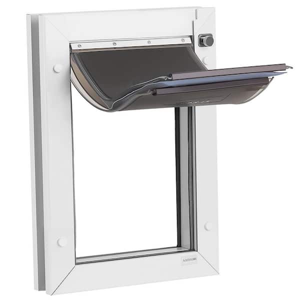 12.25 x 8.25 in. Medium Pet Door with Triple Magnetic Flaps and Durable Metal Frame, Simple Installation, White
