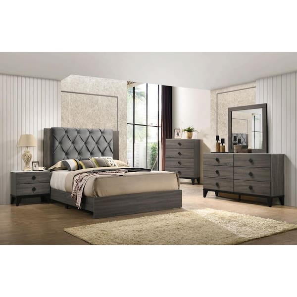 Best Quality Furniture Madelyn Grey/Walnut 2-Drawer 15 (in.) W ...