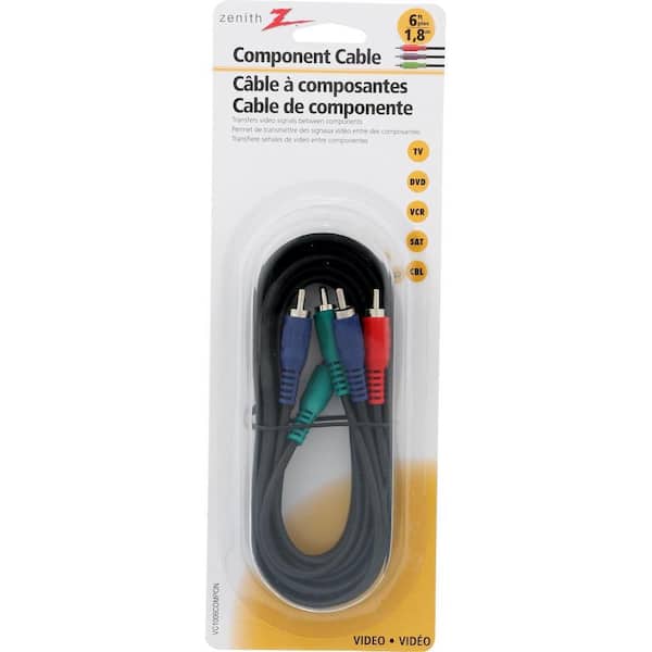 GE 6ft. Component Video/Audio Cable with RCA-Type Connectors, Black
