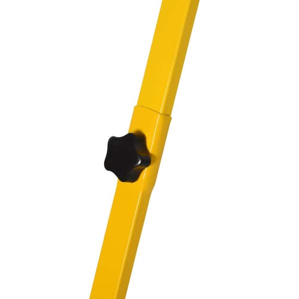 Outsunny Snow Shovel Rolling Pusher with 29'' Blade, Wheels & Tilt, Yellow