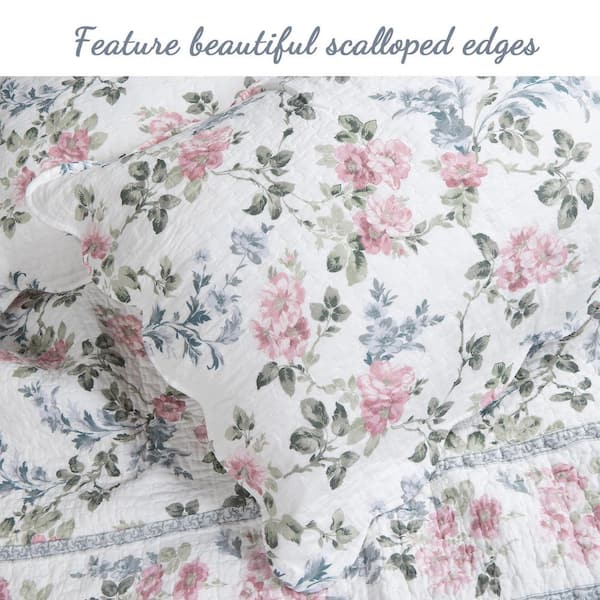 Pale Pink Floral Print Bedding Set