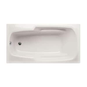 Studio 72 in. Acrylic Rectangular Drop-in Air Bath Bathtub in White