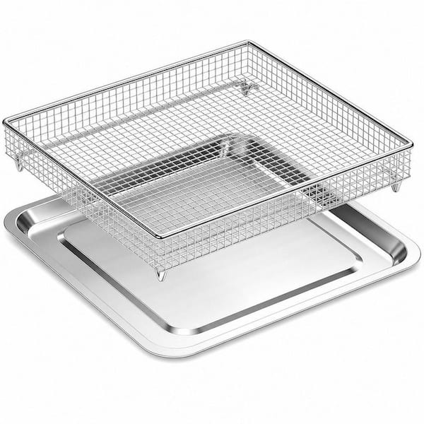 2-Piece Air Fryer Tray Replacement for Cuisinart TOA-60 TOA-65 TOA-70 Toaster Oven Deep Fryer Parts and Accessories Set