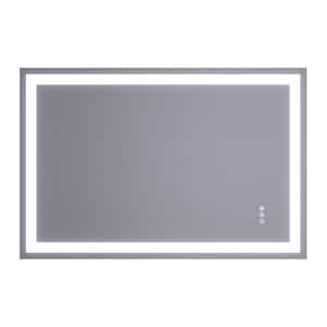 48 in. W x 32 in. H Rectangular Frameless LED Anti-Fog Wall Bathroom Vanity Mirror, Backlit & Front Light