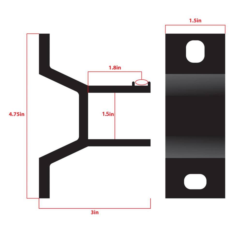 Dark Gray Aluminum Wall Bracket for Retractable Awnings
