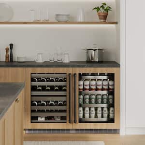 Autograph Edition Touchstone 24 in. Dual Zone 44-Bottle Panel Ready Wine Cooler with Glass Door and Matte Black Handle