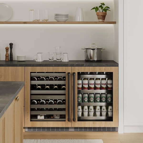 Autograph Edition Touchstone 24 in. Dual Zone 44-Bottle Panel Ready Wine Cooler with Glass Door and Matte Black Handle