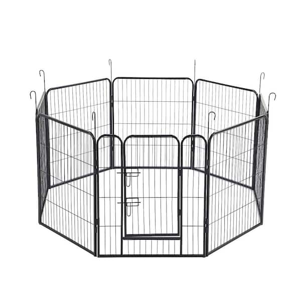 Tatayosi 8-Panels Outdoor Indoor Iron Puppy Dog Fence Pet Dog Playpen