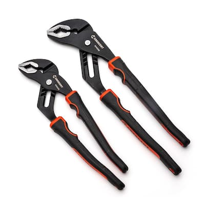 10 in. and 12 in. Plier Set 2-Pack Grip Zone V-Jaw with Dual Material Tongue and Groove