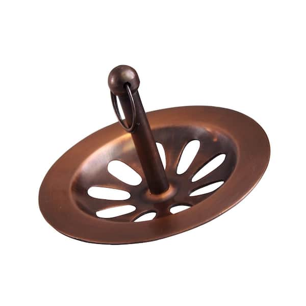 Barclay Products Daisy 3-1/4 in. Wheel Overflow Cover, Antique Copper