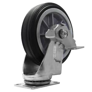 6 in. All-Terrain Solid Rubber Swivel Caster with Brake