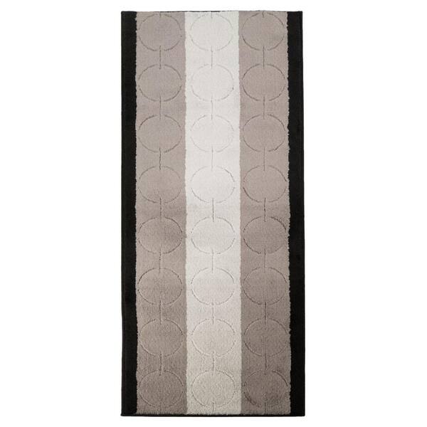 Custom Size Runner Rug Circle Design Gray-Black 26 in. W x 420 in. L Stair Runner 75.83 sq. ft.