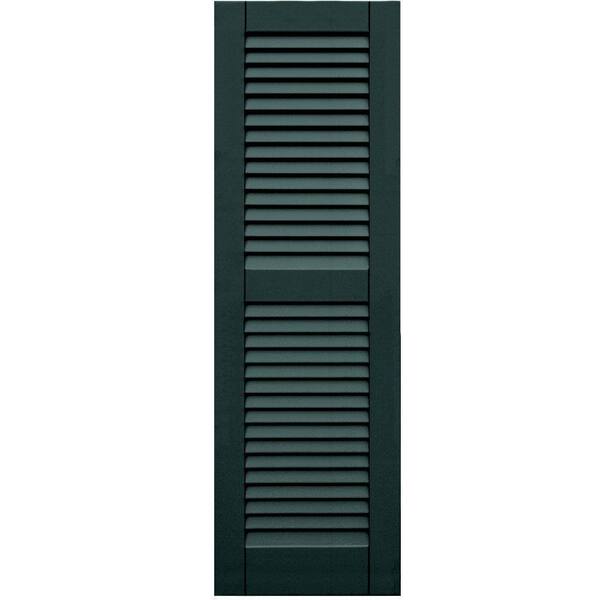 Winworks Wood Composite 15 in. x 48 in. Louvered Shutters Pair #638 Evergreen
