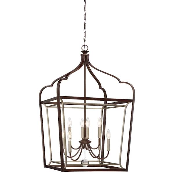 Minka Lavery Astrapia 8-Light Dark Rubbed Sienna with Aged Silver Pendant