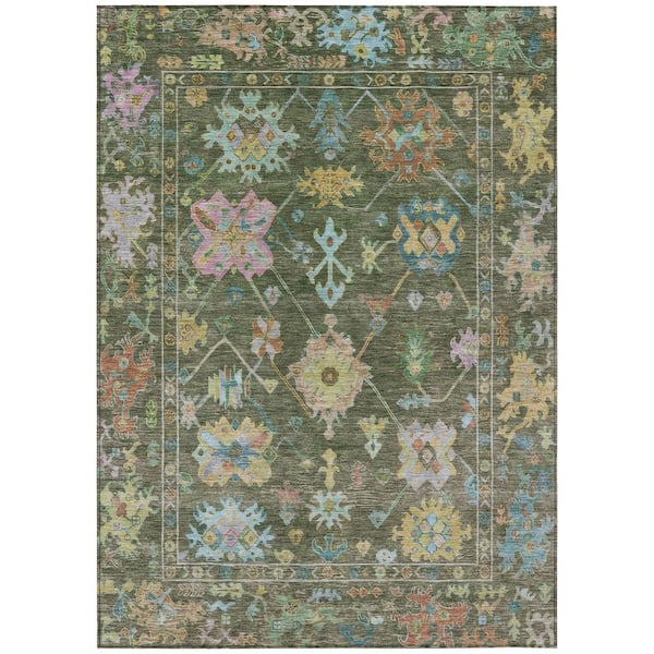 Chantille Machine Washable Indoor/Outdoor Abstract ACN2234 Fern 8 ft. x 10 ft. Area Rug