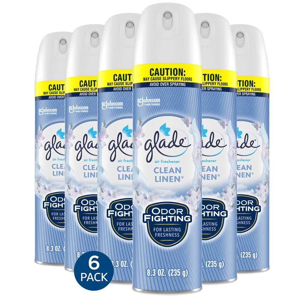 Glade 8.3 oz. Clean Linen Room Air Freshener Spray (6-Pack), Clear