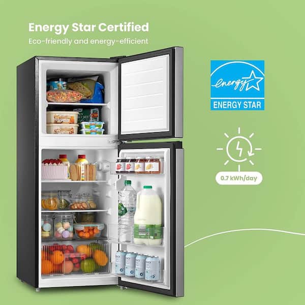 Comfee' 1.7 Cubic Feet All Refrigerator Flawless Appearance/Energy Saving/Adjustale Legs/Adjustable Thermostats for home/dorm/garage Silver