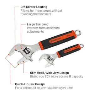 6 in. and 10 in. Cushion Grip Adjustable Wrench Set (2-Piece)