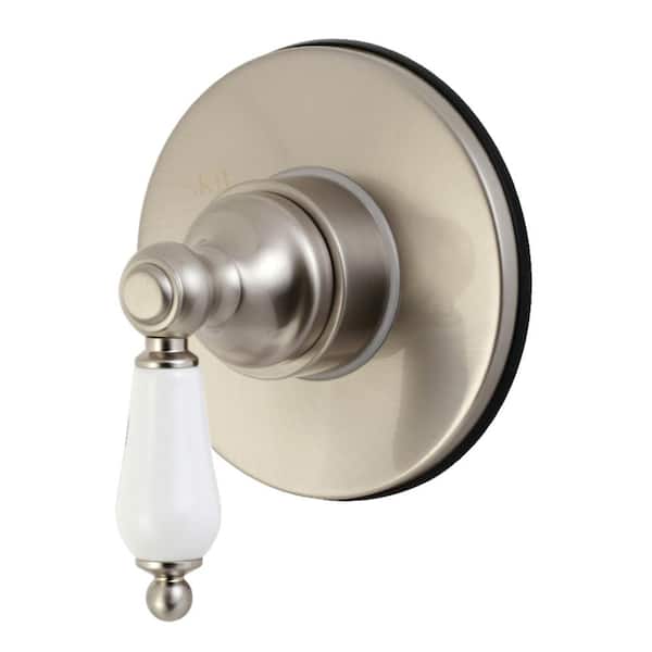 Kingston Brass Single-Handle 1-Hole Wall Mount Three-Way Diverter Valve with Trim Kit in Brushed Nickel