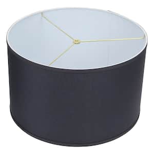 18 in. Top Diameter x 18 in. Bottom Diameter x 11 in. H Linen Charcoal Drum Lamp Shade