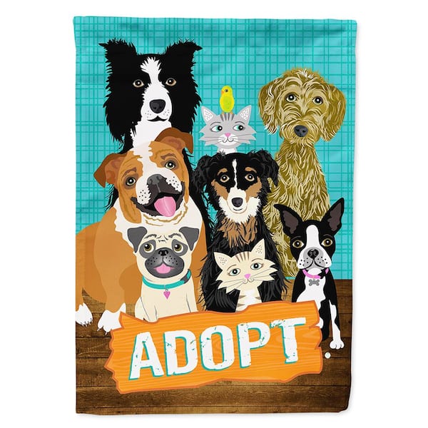 11 in. x 15-1/2 in. Polyester Adopt Pets Adoption 2-Sided 2-Ply Garden Flag