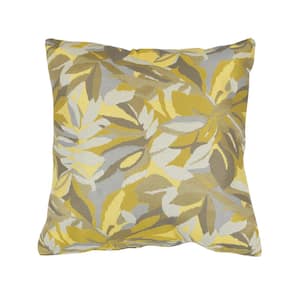 Dewey Yellow Square Accent Lounge Throw Pillow