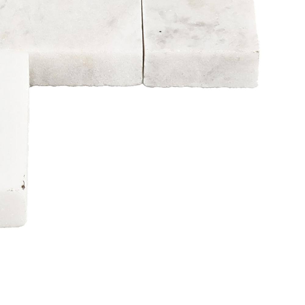 Daphne White 11x12 Marble Herringbone Mosaic Tile