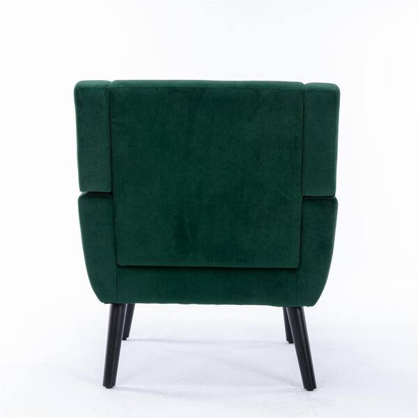 URTR Retro Green Soft Velvet Ergonomics Accent Chair with Armrest