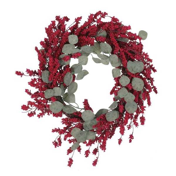 Unbranded Beautiful 2.42 ft. Red Artificial Eucalyptus/Berry Garland
