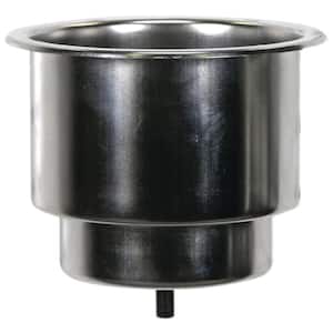 Stainless Steel Flush Drink Holder - 3-7/8 in. Cutout, 2-1/4 in. to 3-1/8 in. Depth