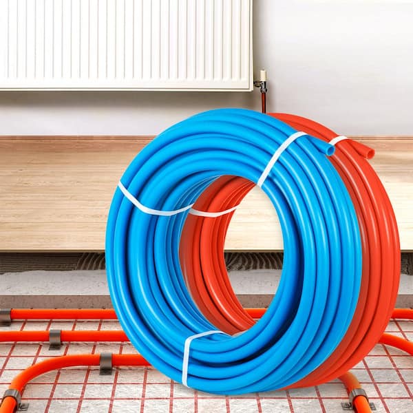 VEVOR 0.5 Inch PEX Tubing 100ft 2 Rolls Potable Water Pipe Red and