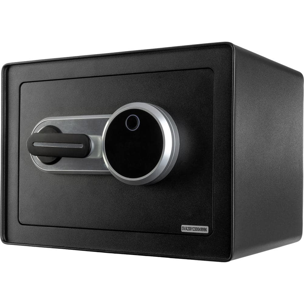Stalwart Biometric Safe Lock Box with Fingerprint Scanner and Keypad  Black